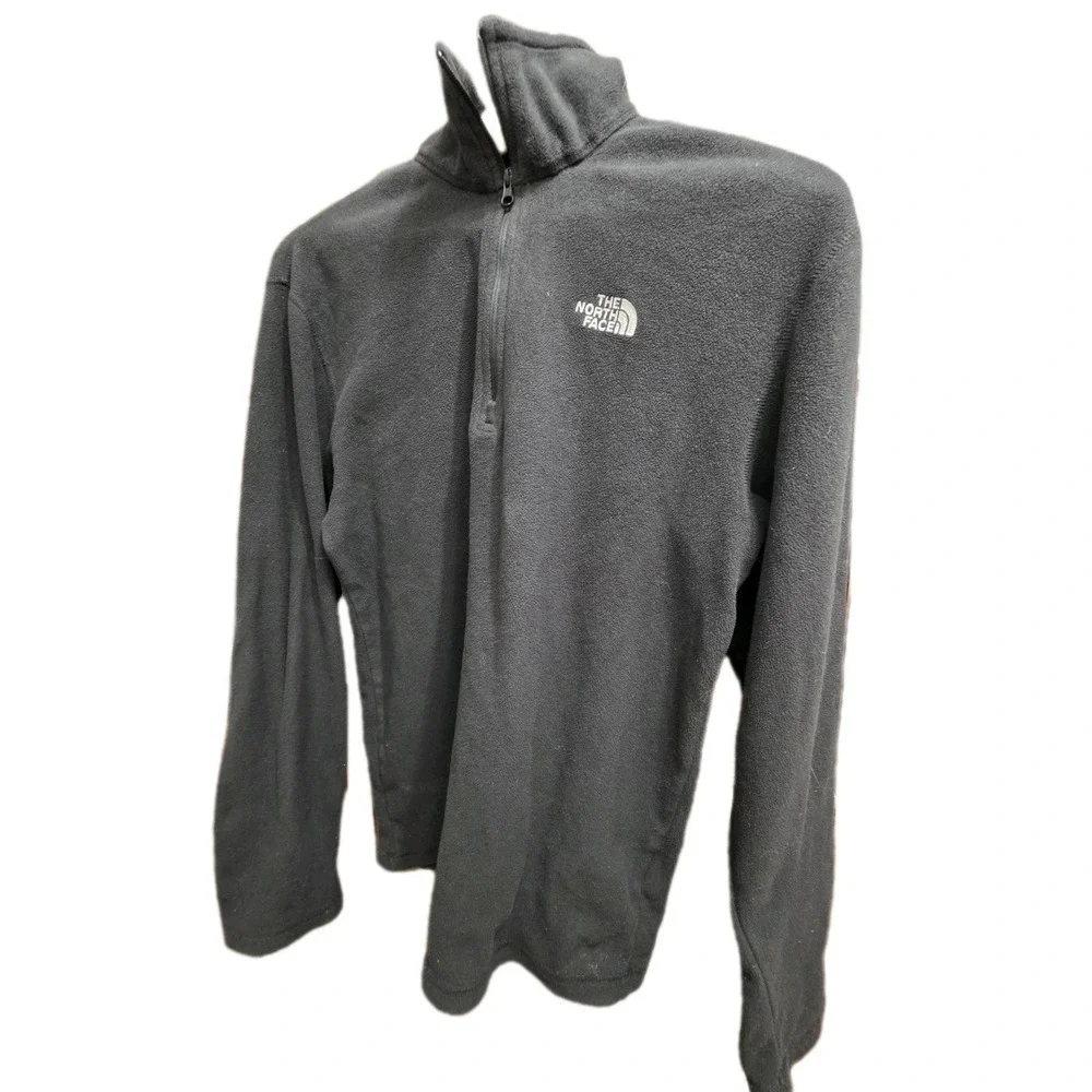 The North Face Black Quarter Zip Fleece Pullover Jacket Mens Small